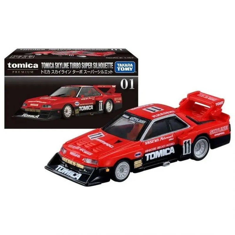 TAKARA TOMY تاكارا تومي توميكا بريميوم 01 نيسان سكايلاين تيربو سوبر سيلويت #11 سيارة مصبوبة (1:67، أحمر) - Image 1